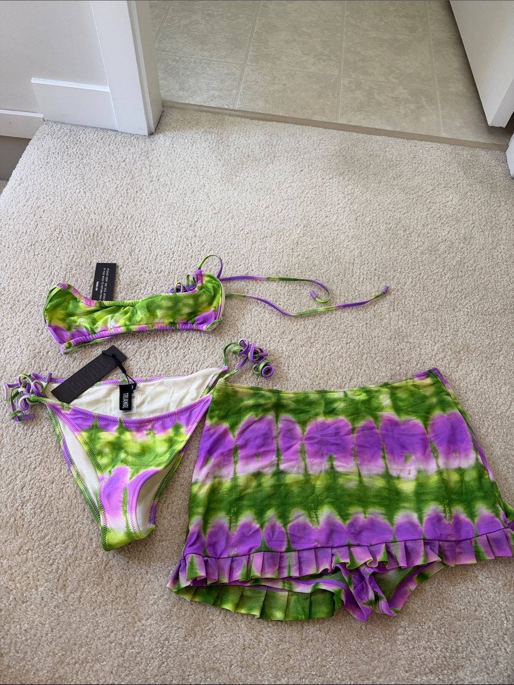 triangl swimwear Tie-Dye 3-Piece Swim Set